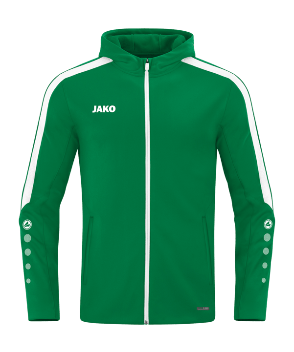 JAKO Power Kapuzenjacke Grün Weiss F200