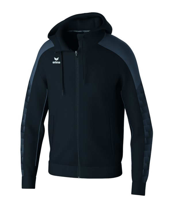 Erima Evo Star Kapuzenjacke Kids Schwarz - schwarz