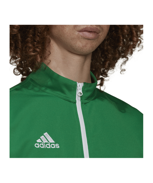 adidas Entrada 22 TK Trainingsjacke Grün Weiss | - gruen