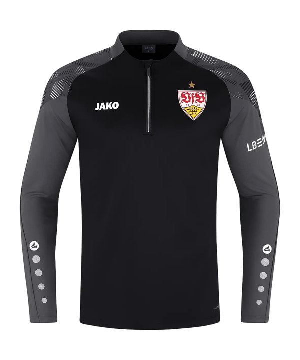 JAKO VfB Stuttgart Warm-Up International Zip Top Schwarz F812 - schwarz