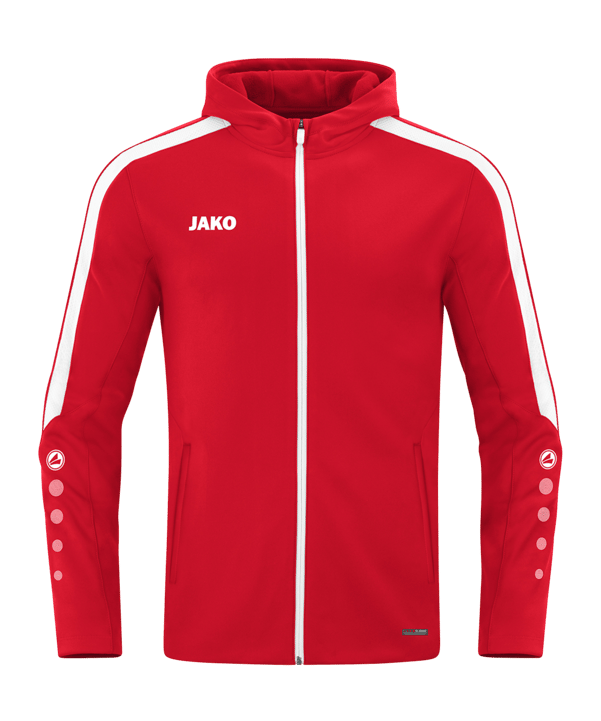 JAKO Power Kapuzenjacke Rot Weiss F100