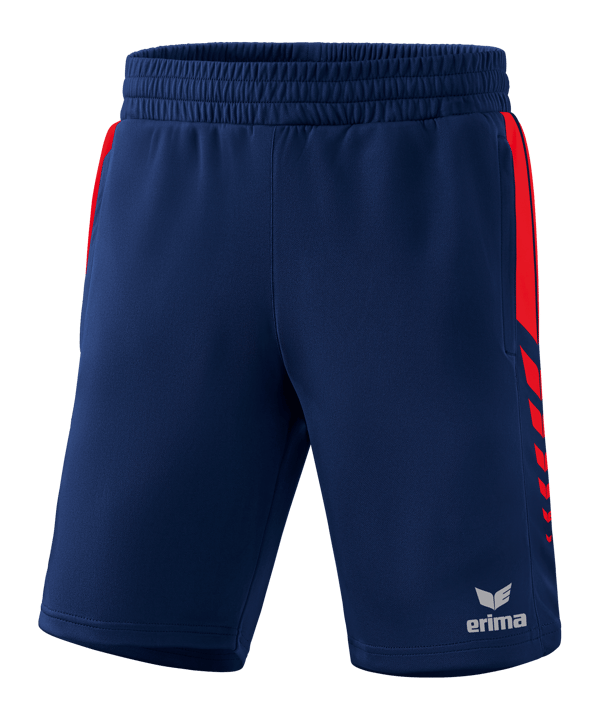 Erima Six Wings Worker Short Kids Dunkelblau Rot - blau