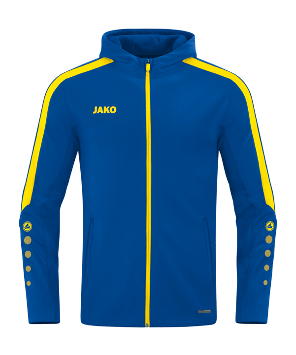 JAKO Power Kapuzenjacke Kids Blau Gelb F404