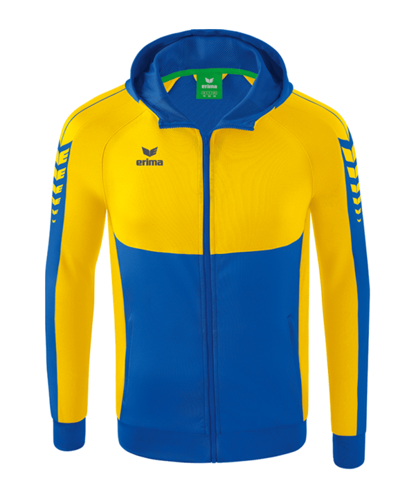 Erima Six Wings Kapuzenjacke Kids Blau Gelb | - blau