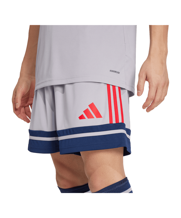 adidas Squadra 25 Short Grau/Rot/Blau - grau