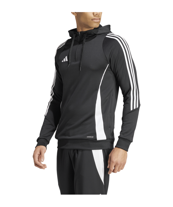 adidas Tiro 24 Hoody Schwarz Weiss - schwarz