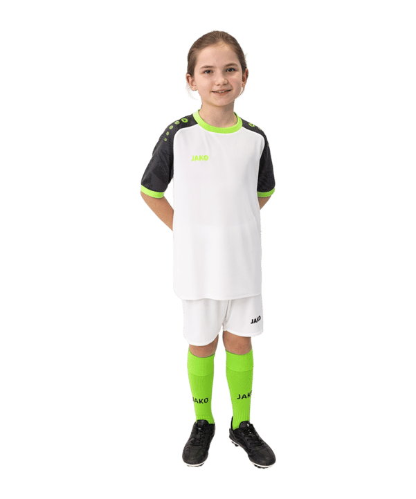 JAKO Iconic Trikot Kids Weiss Schwarz Grün F014 | - weiss