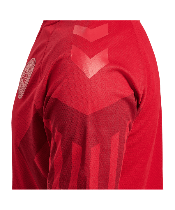 Hummel DBU Dänemark Trikot langarm Home WM 2022 Kids Rot F3365 - rot