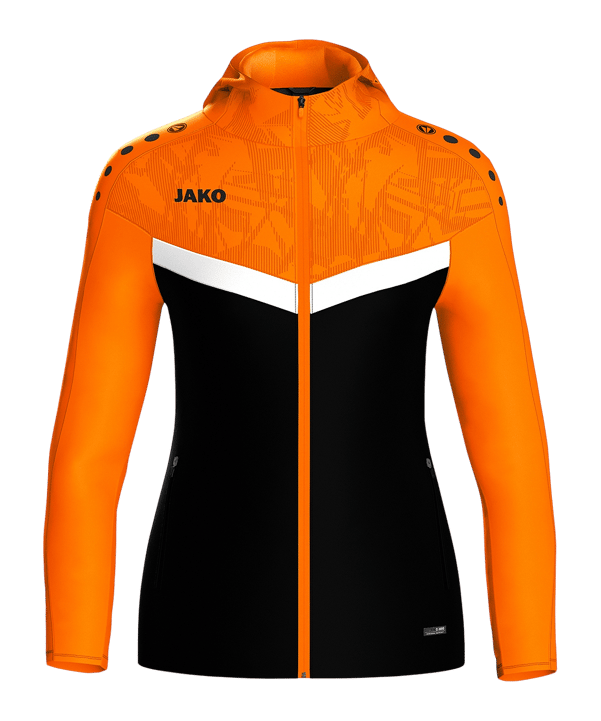 JAKO Icon Kapuzenjacke Damen Schwarz Orange F807