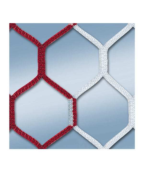 Cawila Tornetz HEXA 7,50x2,50m | Tiefe 0,80x1,50m |  | Maschenweite 12cm | Stärke 4mm | rot/weiß - rot