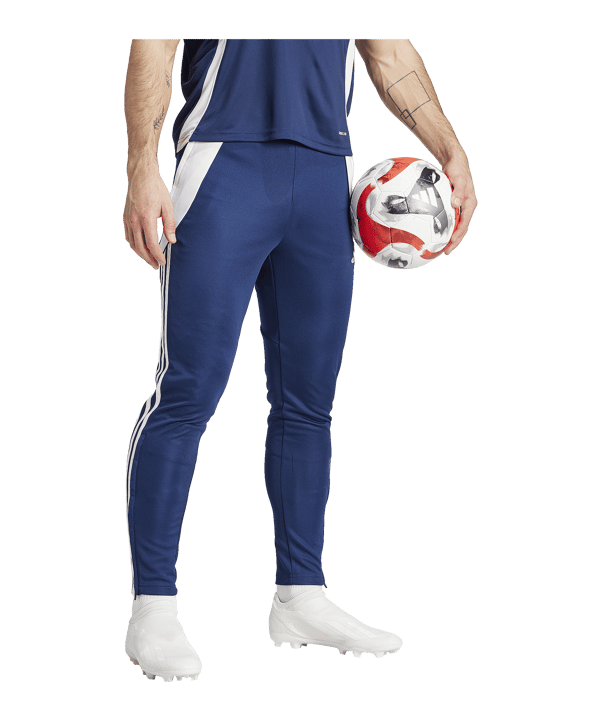 adidas Tiro 24 Slim Trainingshose Blau Weiss - blau