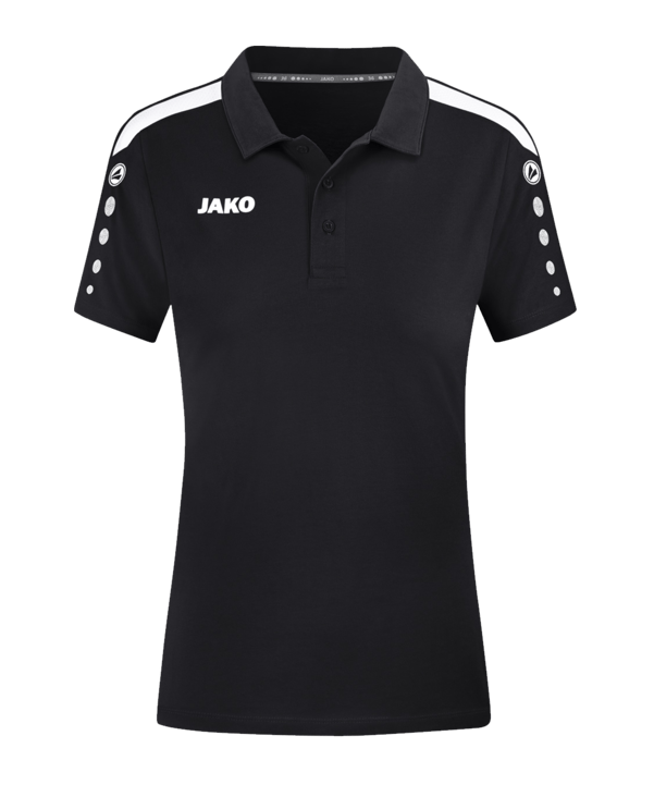 JAKO Power Poloshirt Damen Schwarz Weiss F800