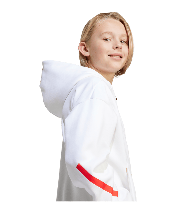 adidas FC Bayern München Anthem Kapuzenjacke Kids Weiß - weiss