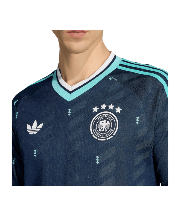 adidas DFB Deutschland Authentic Trikot Langarm |  Away WM 2026 Blau - blau