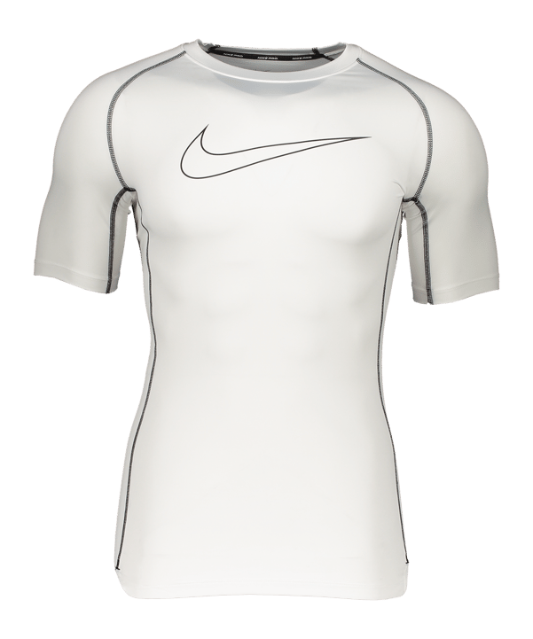 Nike Pro Shortsleeve Shirt Weiss Schwarz F100 - weiss