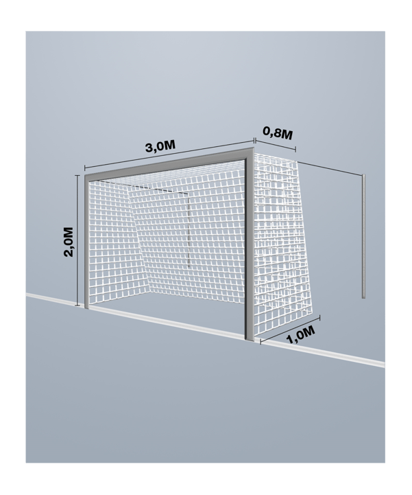 Cawila Tornetz 3,00x2,00m | Tiefe 0,8x1,0m | Maschenweite 10cm | Stärke 4mm | Weiss - weiss