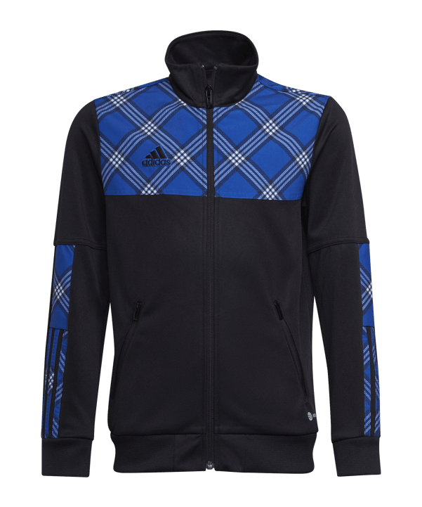 adidas Tiro Trainingsjacke Kids Schwarz Blau - schwarz