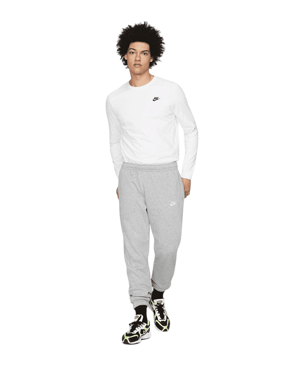 Nike Club Jogginghose Tall Grau Silber Weiss F063 - grau
