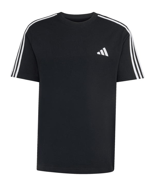 adidas Essentials 3-Stripes Single Jersey Left Chest Branded T-Shirt Schwarz - schwarz