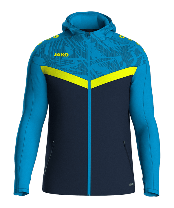JAKO Iconic Kapuzenjacke Kids Blau Gelb F914
