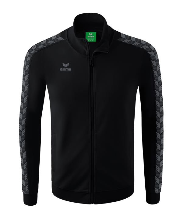 Erima Essential Team Tracktop Jacke Schwarz Grau - schwarz