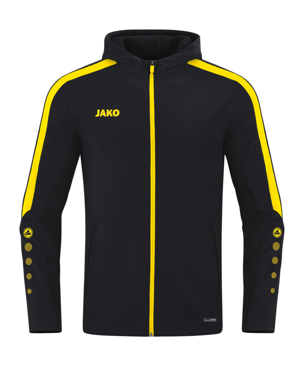 JAKO Power Kapuzenjacke Kids Schwarz Gelb F803