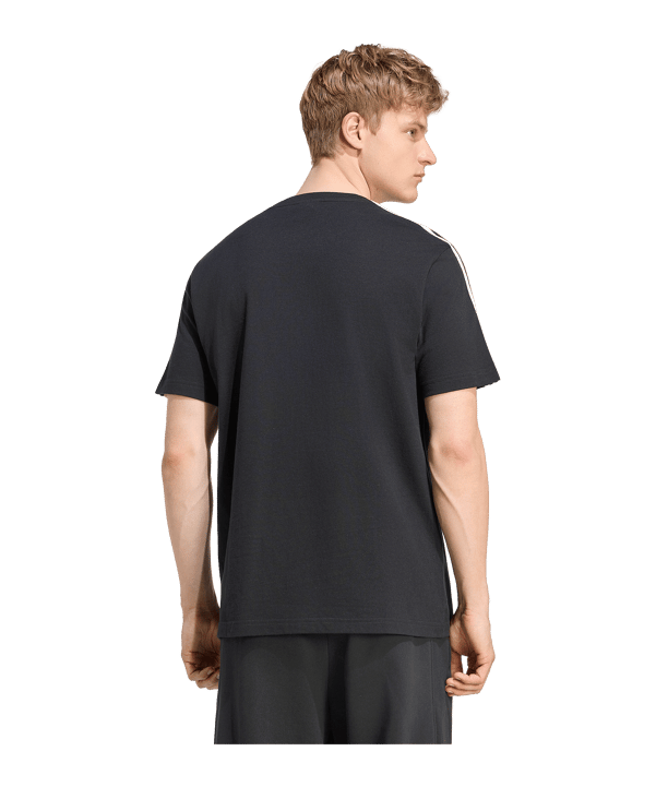 adidas Essentials 3-Stripes Single Jersey Left Chest Branded T-Shirt Schwarz - schwarz