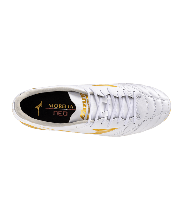 Mizuno Morelia Neo IV Pro FG Bright Gold Weiß F50 - weiss