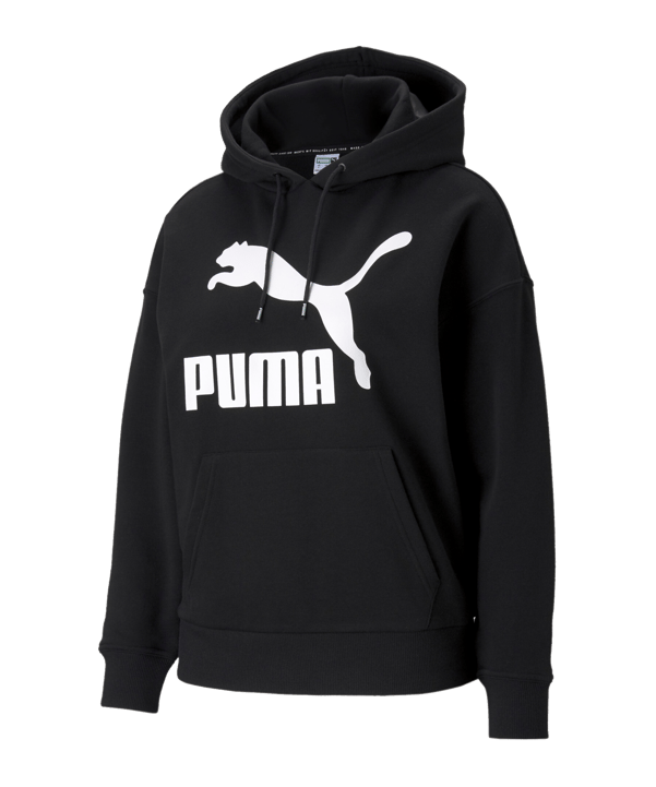 PUMA Classics Logo Hoody Damen Schwarz F01 - schwarz