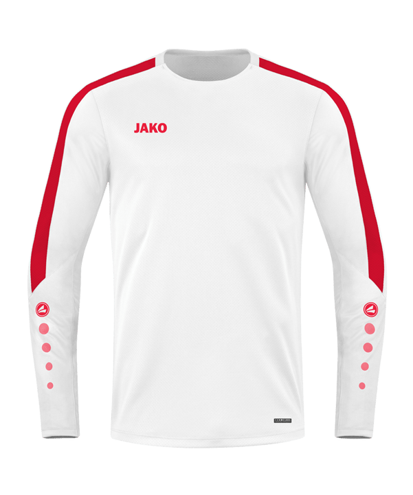 JAKO Power Sweatshirt Weiss Rot F004