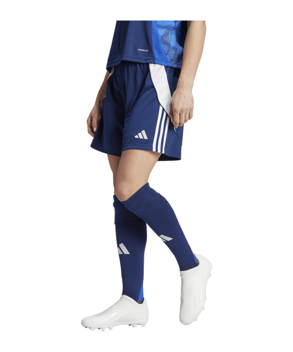adidas Tiro 24 Short Damen Blau Weiss - blau