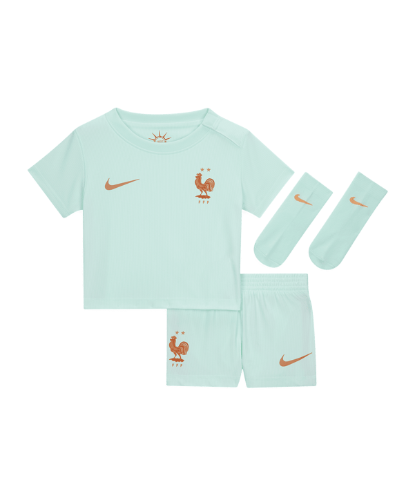 Nike FFF Frankreich Minikit Trikot Set Away WM 2026 Kids Grün F394 - gruen