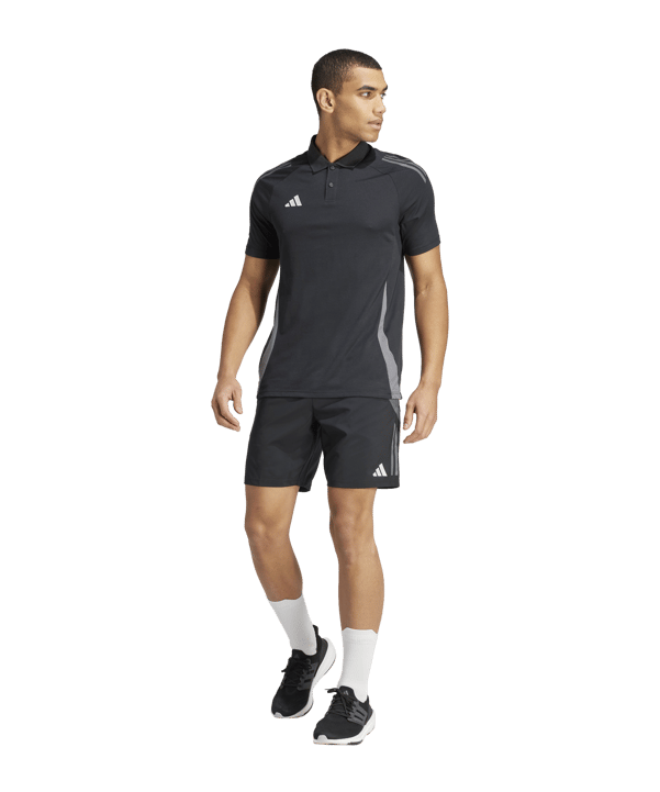 adidas Tiro 24 Comp Poloshirt Schwarz Grau - schwarz