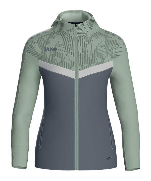 JAKO Iconic Kapuzenjacke Damen Grau Grün F852