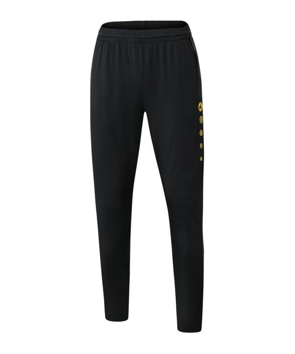 JAKO Premium Trainingshose Damen Schwarz Gelb F33 - schwarz