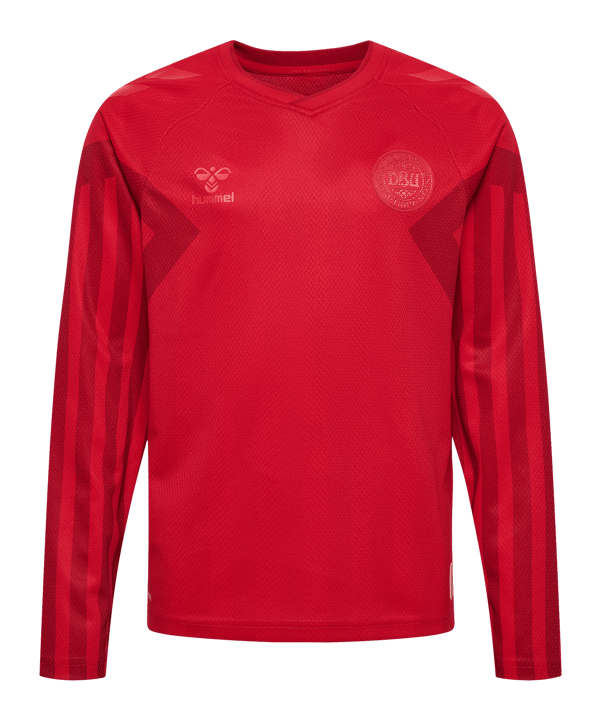 Hummel DBU Dänemark Trikot langarm Home WM 2022 Kids Rot F3365 - rot