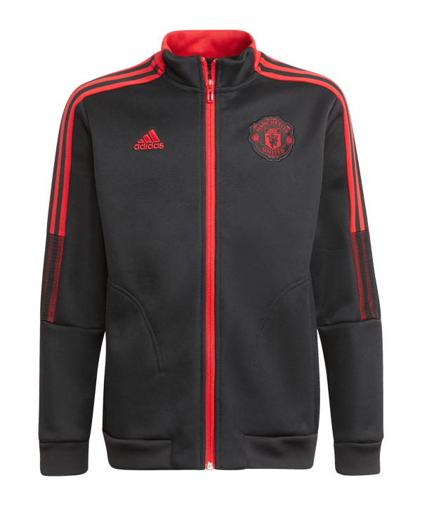adidas Manchester United Jacke Kids Schwarz - schwarz